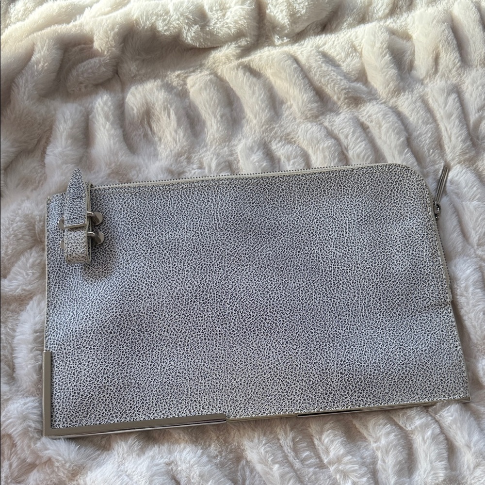 3.1 Phillip Lim Gray Clutch with Silver Accents